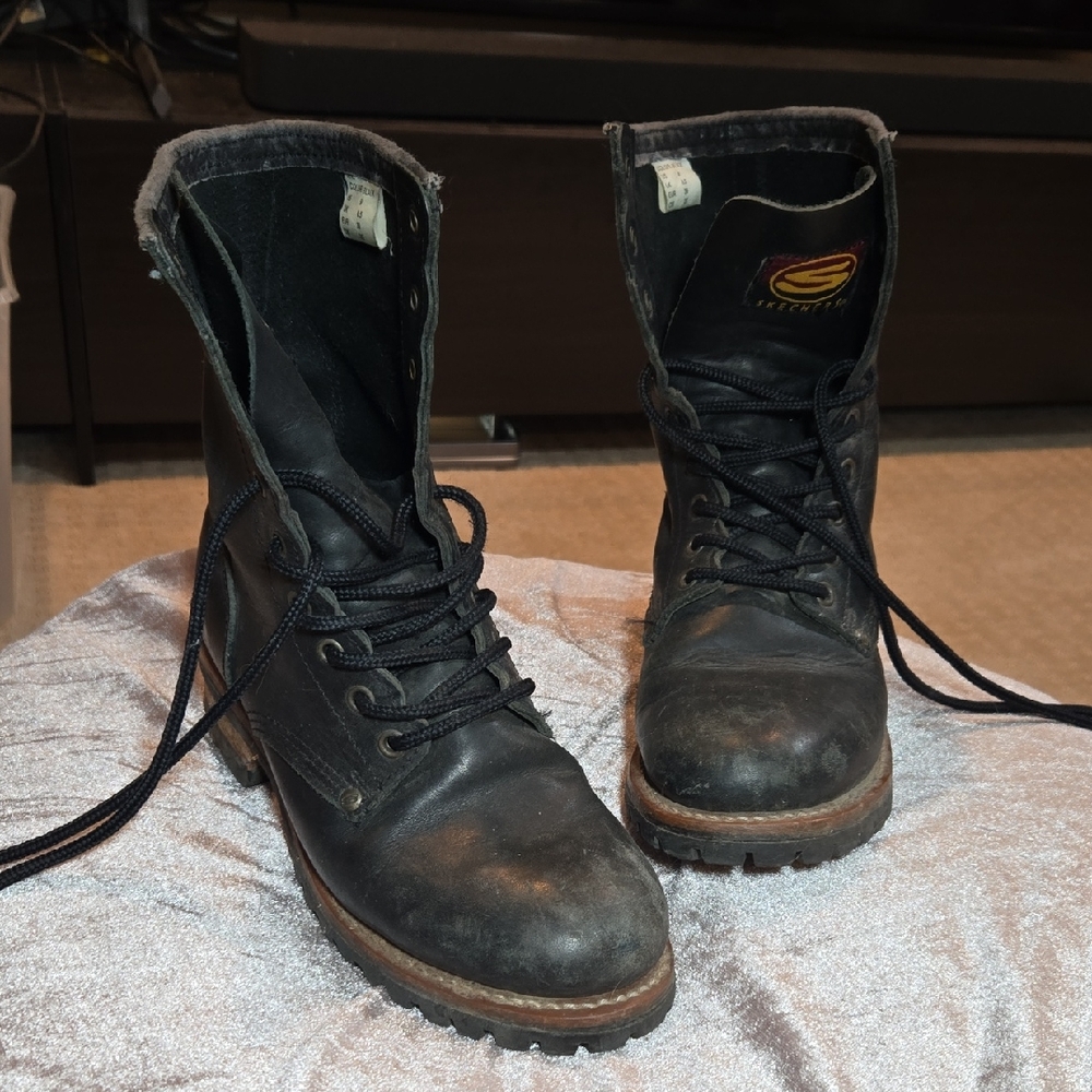 Skechers Men's Black Lace-Up Boots